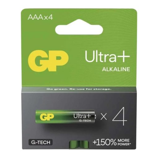 GP Ultra Plus alkáli AAA ceruzaelem, LR03, 4 db-os kiszerelésben