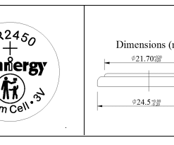 CR2450 Omnergy lítium-mangán-dioxid minőségi gombelem