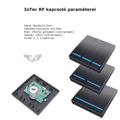 IoTec RF3 RF (rádiós) fali kapcsoló fekete