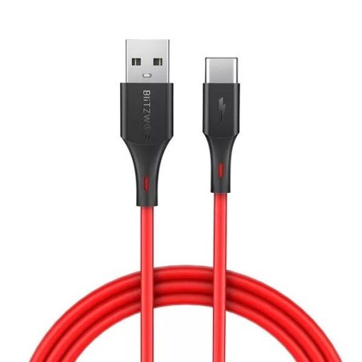 BlitzWolf BW-TC15 USB-C kábel, 3A, 1.8m (piros)