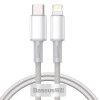 Baseus Nagy Surusegu Fonott Kabel Type C Lightning Pd 20w 1m Feher