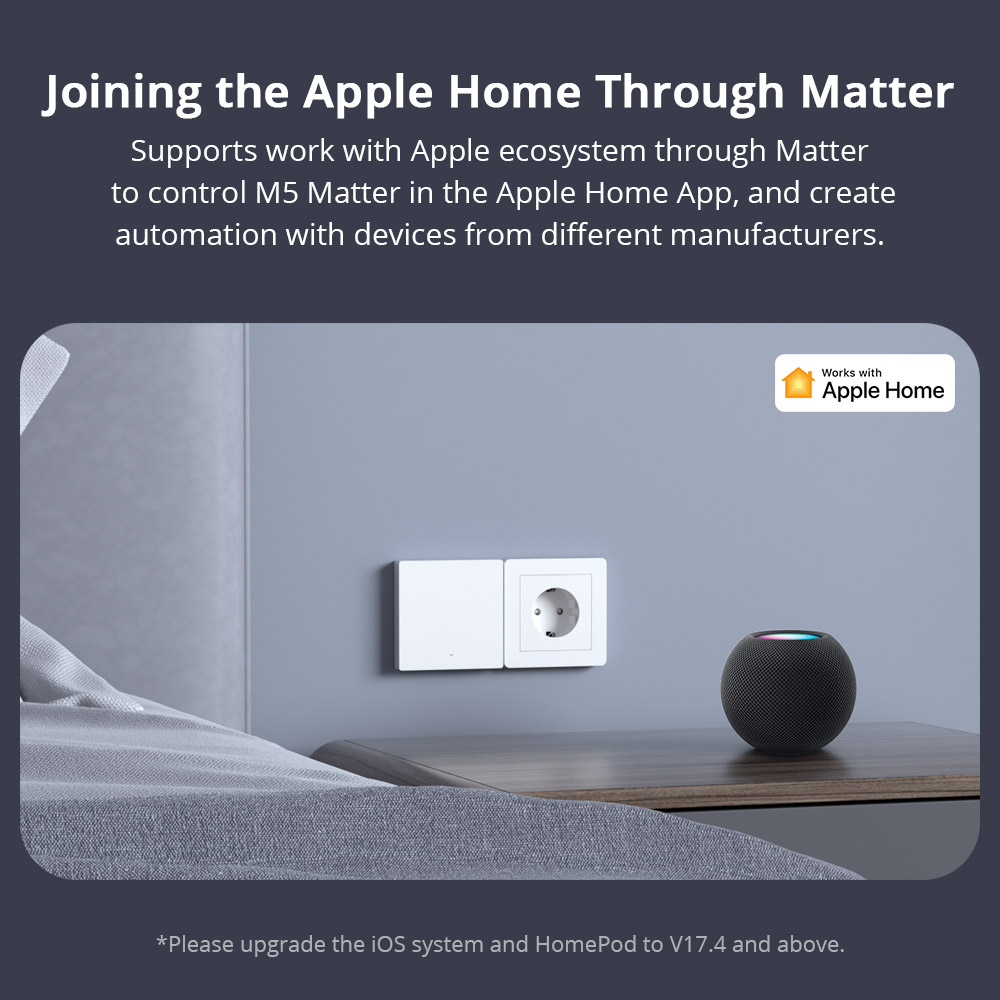 Intelligens otthoni eszköz Apple Home és Matter integrációval.