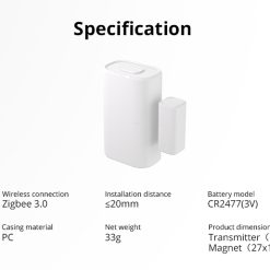 SNZB-04P okos otthoni érzékelő, Zigbee, kompakt méret.