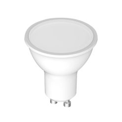 GU10 LED izzó fehér háttérrel, modern kialakítású, energiatakarékos.