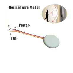 LED bekötési útmutató ábrával és mozgásérzékelő jelzéssel.