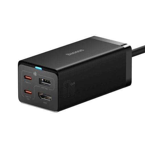 Baseus GaN5 Pro asztali gyorstöltő USB + 2x USB-C + HDMI, 67W (fekete) - Image 2