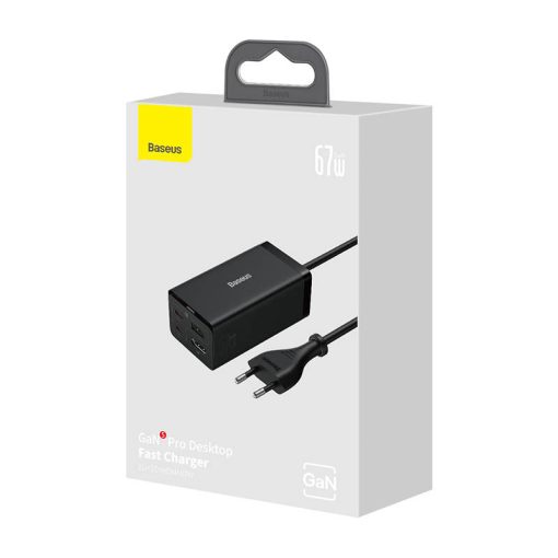 Baseus GaN5 Pro asztali gyorstöltő USB + 2x USB-C + HDMI, 67W (fekete) - Image 7
