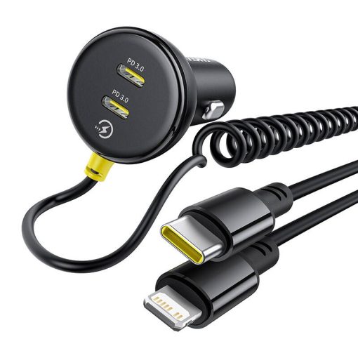 Baseus autós töltő + Lightning kábel, USB-C, 60W, fekete - Image 3
