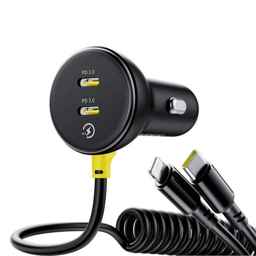 Baseus autós töltő + Lightning kábel, USB-C, 60W, fekete - Image 4