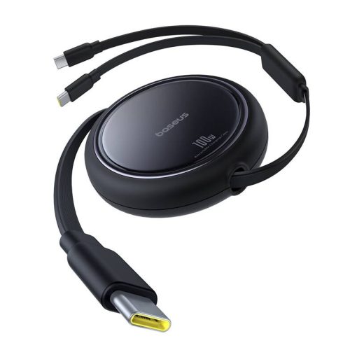 Baseus USB-C 2W1 Baseus Bright Mirror kábel, C+C, 100W, 1m, fekete - Image 2