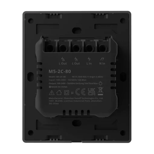SONOFF SwitchMan M5-3C-80, 2 gombos, sorolható, antracit - Image 6