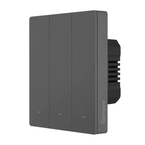 SONOFF SwitchMan M5-3C-80, 3 gombos, sorolható, antracit