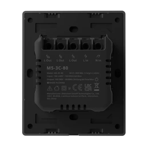 SONOFF SwitchMan M5-3C-80, 3 gombos, sorolható, antracit - Image 6