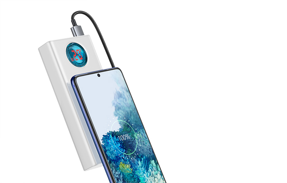 Baseus Amblight 30000mAh powerbank, 4xUSB, USB-C, 65W (fehér) 4