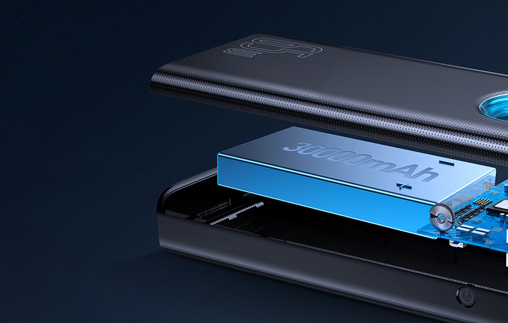 Baseus Amblight 30000mAh powerbank, 4xUSB, USB-C, 65W (fekete) 3