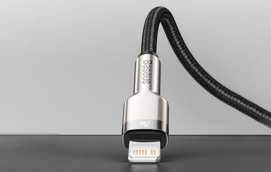 Baseus Cafule USB-C kábel, Lightning , PD, 20W, 1m, fehér 6
