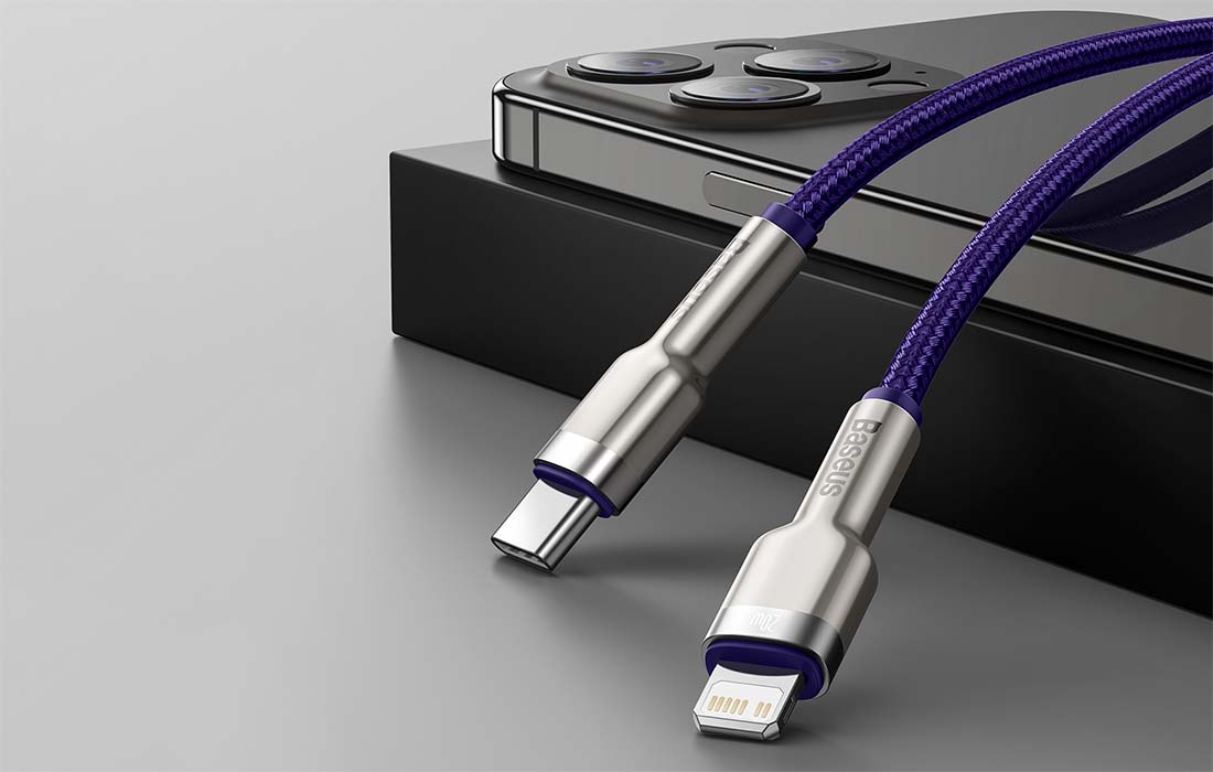 Baseus Cafule USB-C-Lightning kábel, 20W, 2m (lila) 2