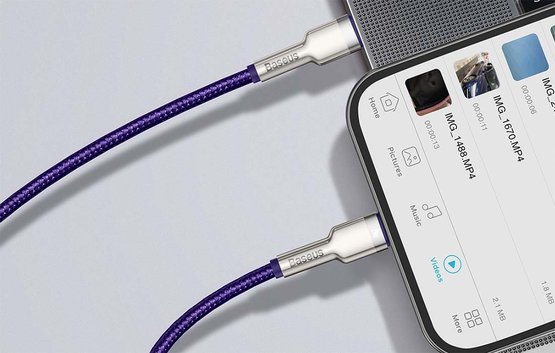 Baseus Cafule USB-C-Lightning kábel, 20W, 2m (lila) 3