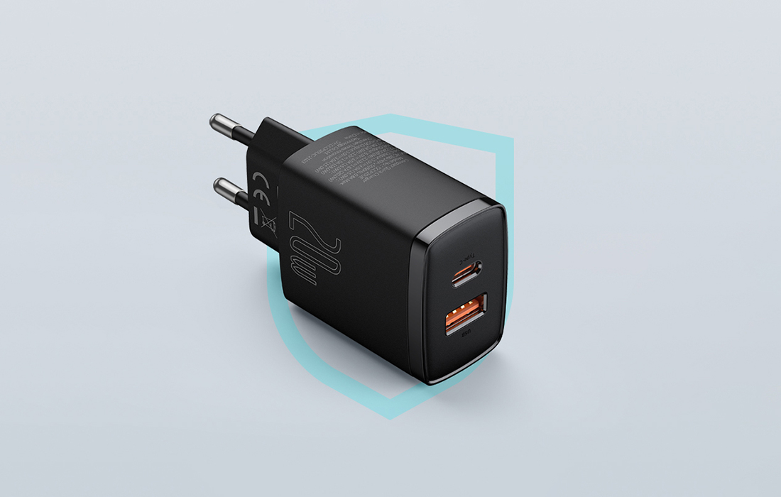 Baseus Compact gyors töltő, USB, USB-C, 20W – fehér 4