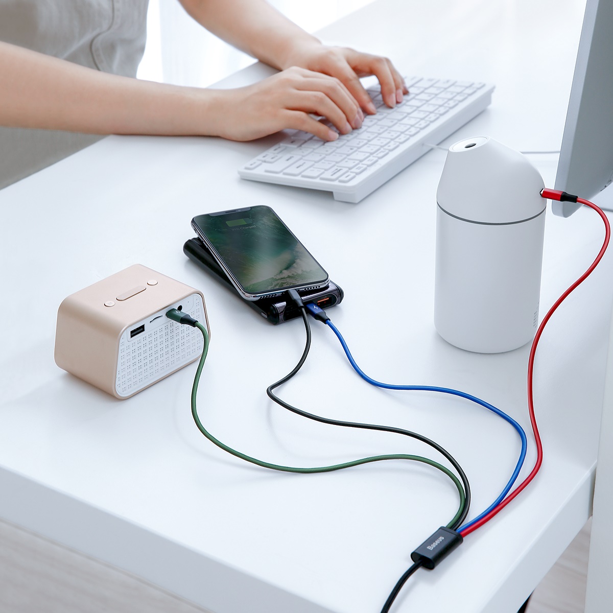 Baseus Fast USB kábel 4in1 2xUSB-C / Lightning / Micro 3,5A 1,2m, fekete 2