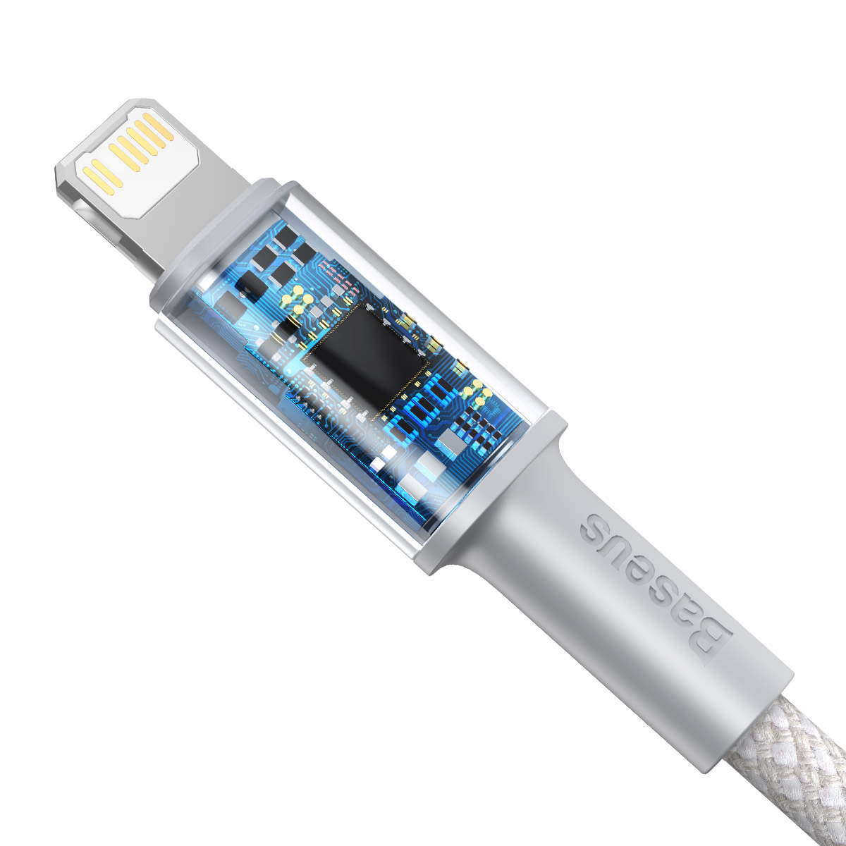 Baseus nagy sűrűségű fonott kábel Type-C - Lightning, PD, 20W, 1m, fehér 2