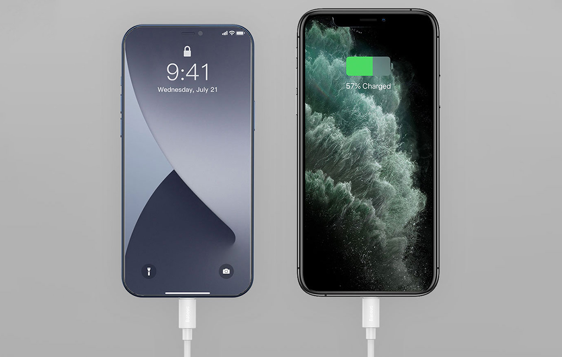 Baseus Simple Wisdom adatkábel szett, USB-ről Lightning-ra, 2.4A (2 db/készlet) 1.5m - fehér 2
