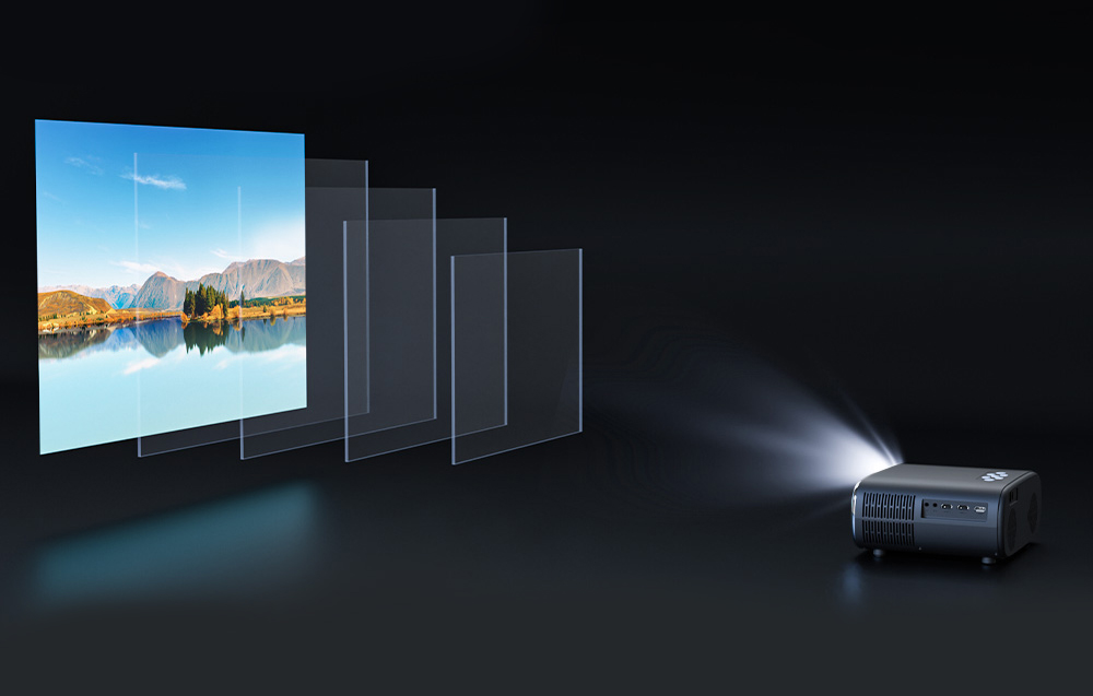 BlitzWolf BW-V4 1080p LED vetítő / projektor, Wi-Fi + Bluetooth (fekete) 2