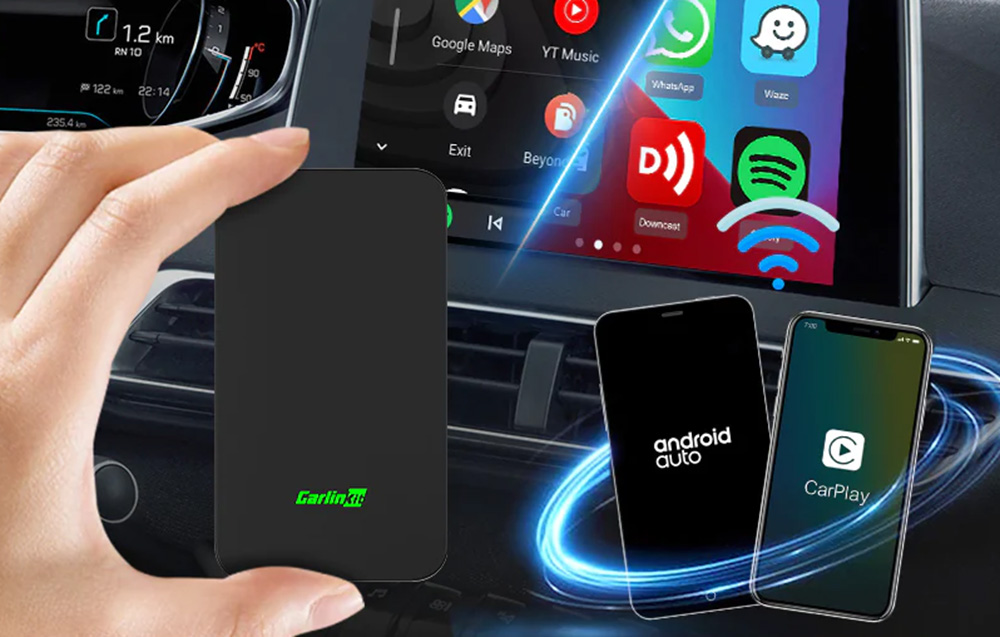 Carlinkit 2AIR vezeték nélküli adapter, Apple Carplay/Android Auto, fekete 2