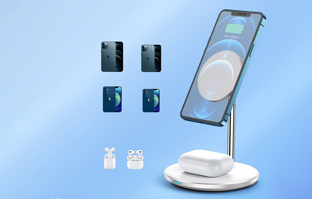 Choetech T581-F induktív vezeték nélküli töltő (fehér) 1