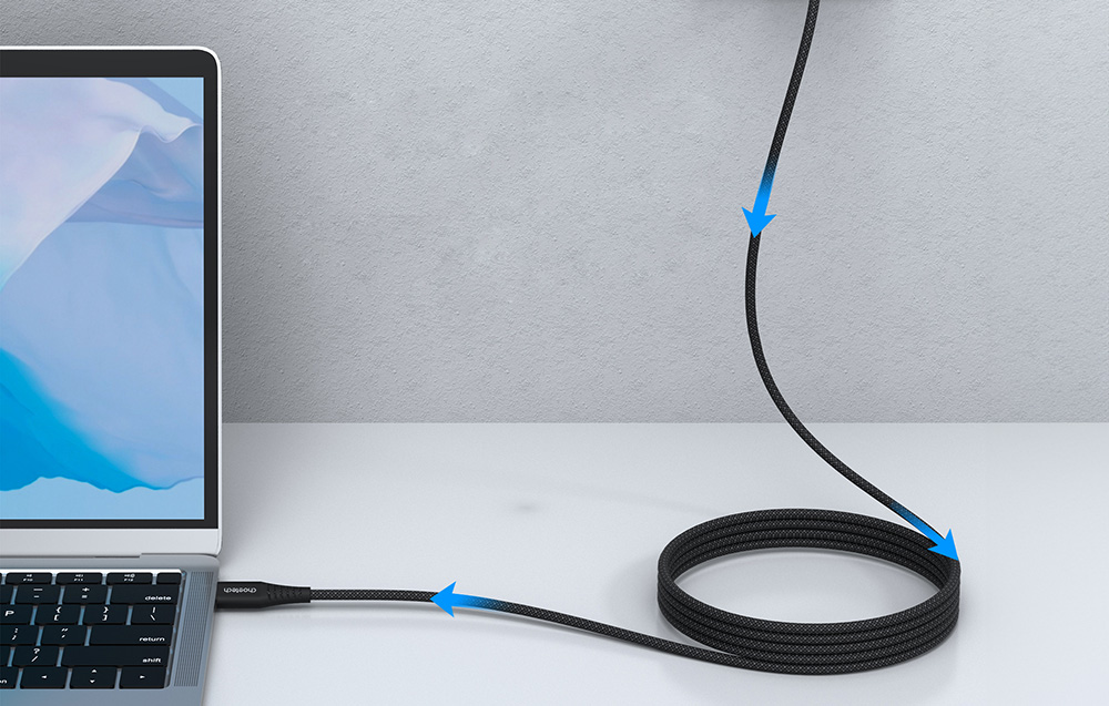 Choetech XCC-1051 USB-C-USB-C kábel, PD, 240W, 1.8m (fekete) 4