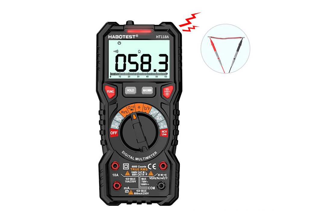Habotest HT118A True RMS digitális multiméter, LED lámpa, NCV funkció 4