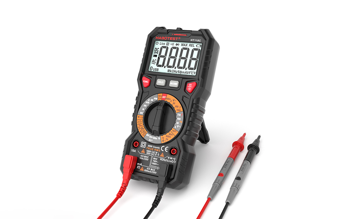 Habotest HT118C True RMS digitális multiméter, LED lámpa, NCV funkció, akkumulátor teszt 2
