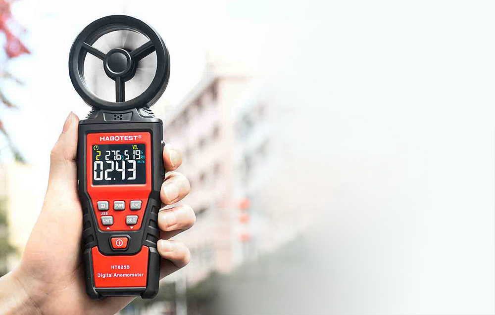 Habotest HT625B digitális anemométer, USB 3