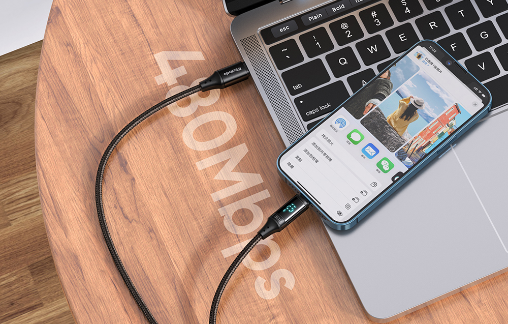 Mcdodo CA-1030 kábel, USB-C Lightning, 36W, 1,2m, fekete 3