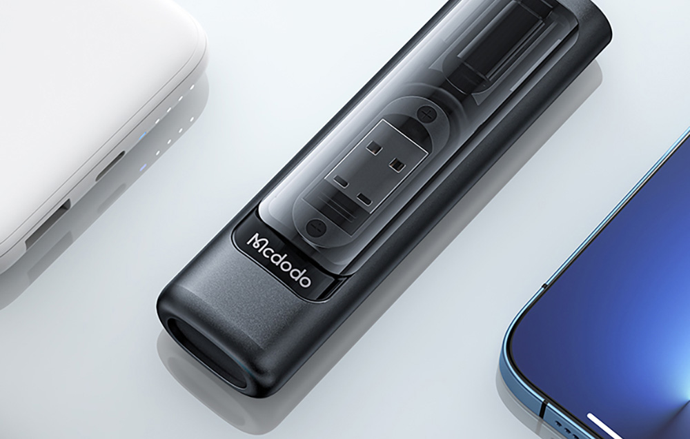 Mcdodo WF-1720 multifunkcionális kiegészítő készlet, 3:1, USB-C - USB-C, USB-C - Lightning, USB-C - Micro USB, fekete 2