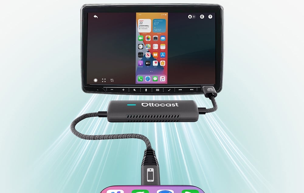 Ottocast vezeték nélküli autós adapter MirrorCasttal 5