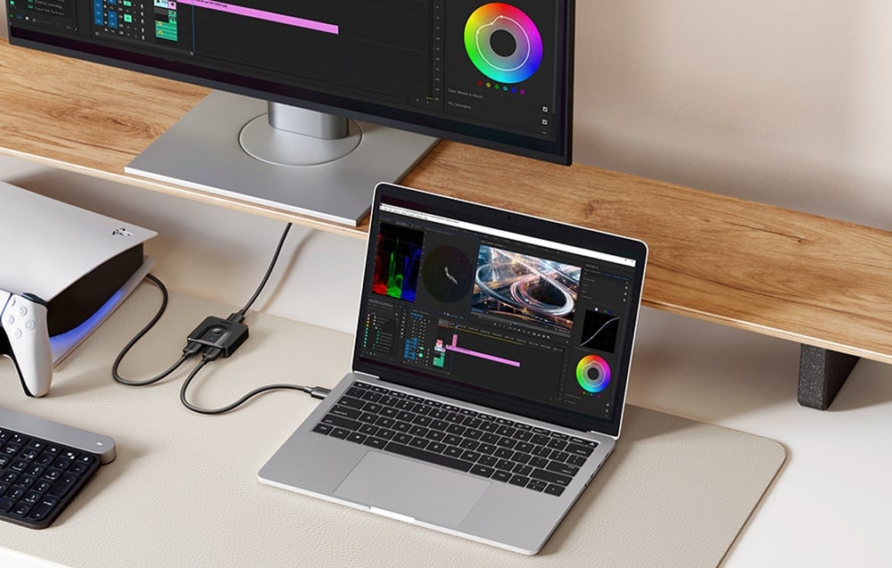 Switch / Switch 2x USB-C HDMI-re Ugreen AW502 2 az 1-ben, 4K 60Hz 3