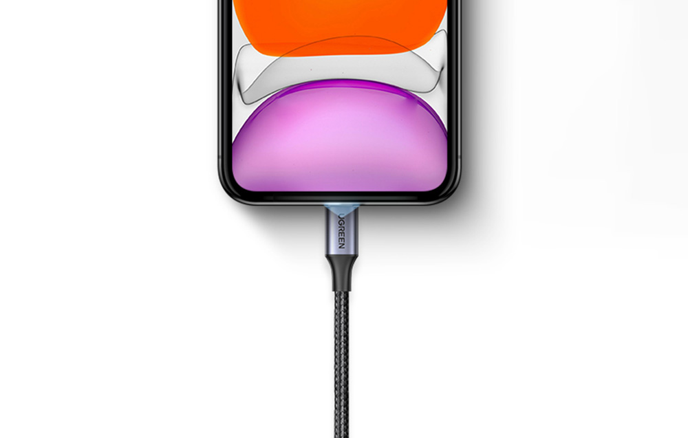 UGREEN 2.4A US199 Lightning USB-A kábel, 1.5m, fekete 2