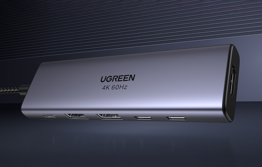 Ugreen CM511 USB-C hub, HDMI 4K 60Hz, 2x USB 3.2, 2x USB-C 3.2, PD 3