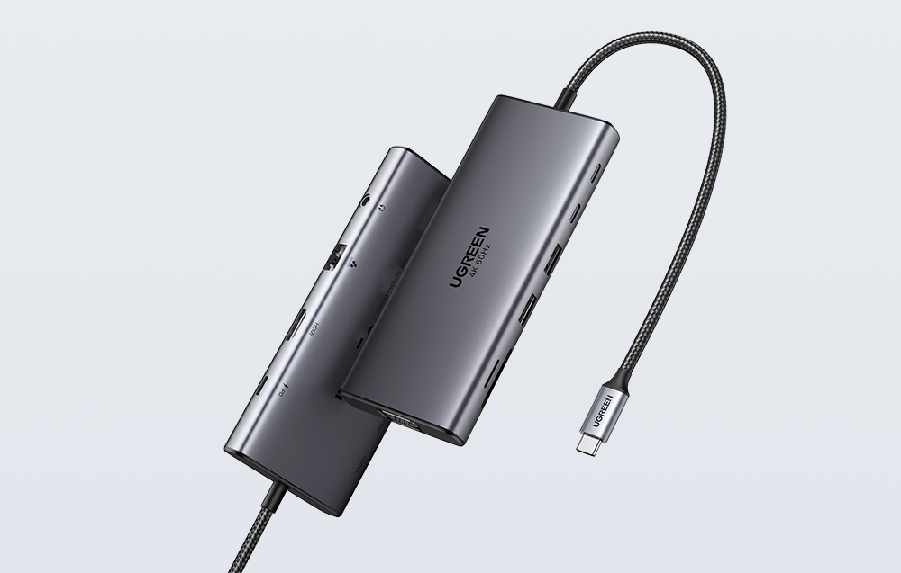 Ugreen CM639 USB-C Hub, HDMI, VGA, 2x USB-C 3.2 10Gbps, 2x USB, SD/TF, RJ45, AUX 3.5mm, PD, 4K 60 Hz 5