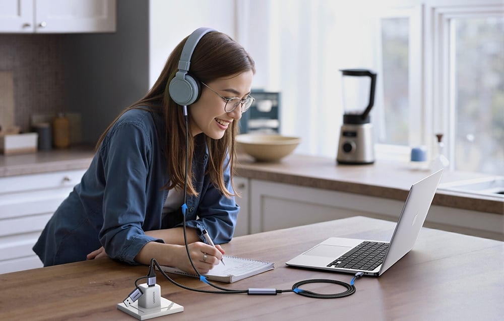 Ugreen CM772 hangkártya, USB-C 3,5 mm-es + USB-C/A-ra 2