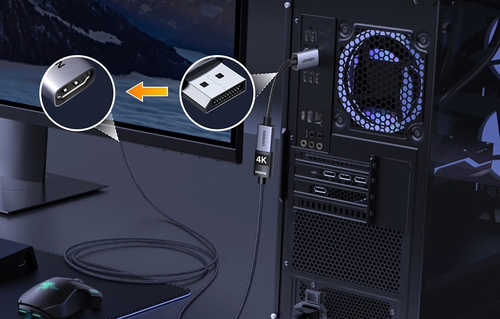 UGREEN DP133 DisplayPort-HDMI kábel, 4K, 20 cm 4