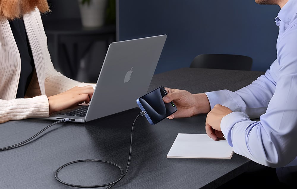 Ugreen L512 gyorstöltő kábel, USB-C - USB-C, PD, 3m, szürke 2