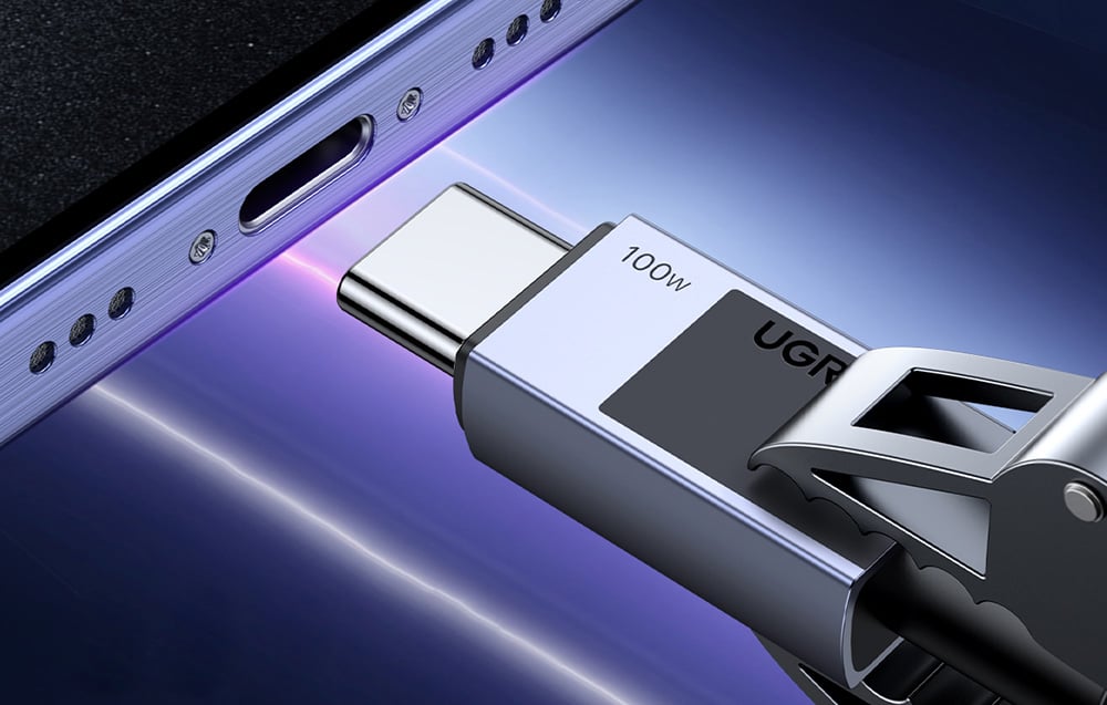 Ugreen L512 gyorstöltő kábel, USB-C - USB-C, PD, 3m, szürke 5