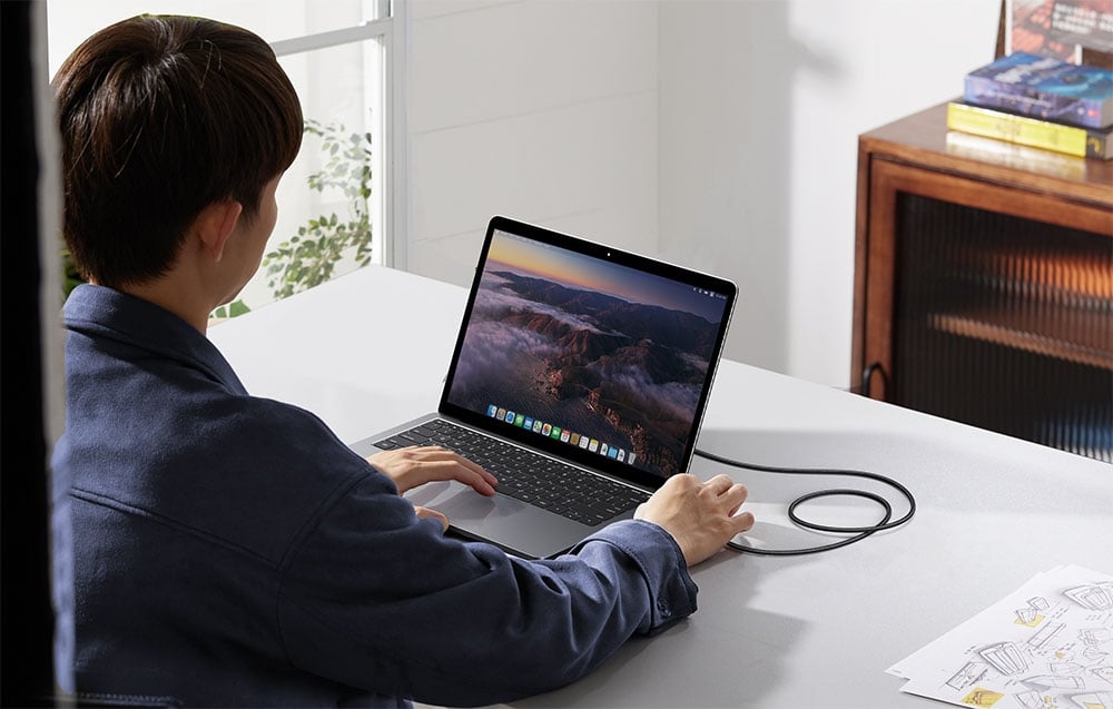 Ugreen L512 USB-C USB-C kábel, Power Delivery, 5A, 1m, 480Mbps (csillagszürke) 3