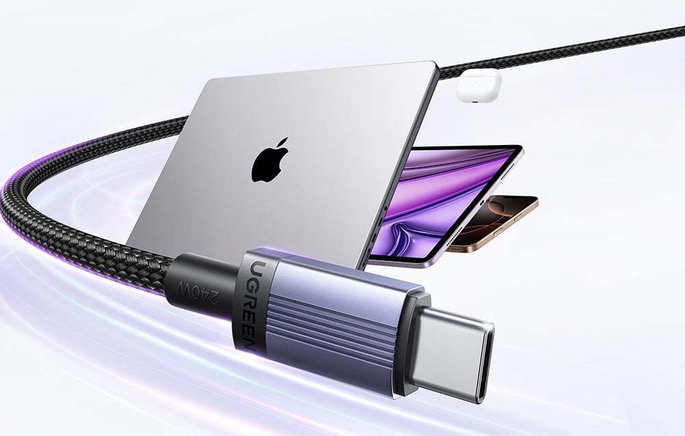 Ugreen L532 USB-C-USB-C kábel, 240W, 1m (szürke) 1