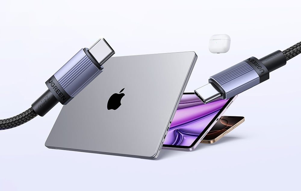 Ugreen L532 USB-C-USB-C kábel, 240W, 2m (szürke) 4