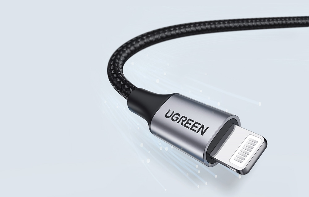 UGREEN USB Lightning kábel, 2.4A US199, 2m, fekete 3