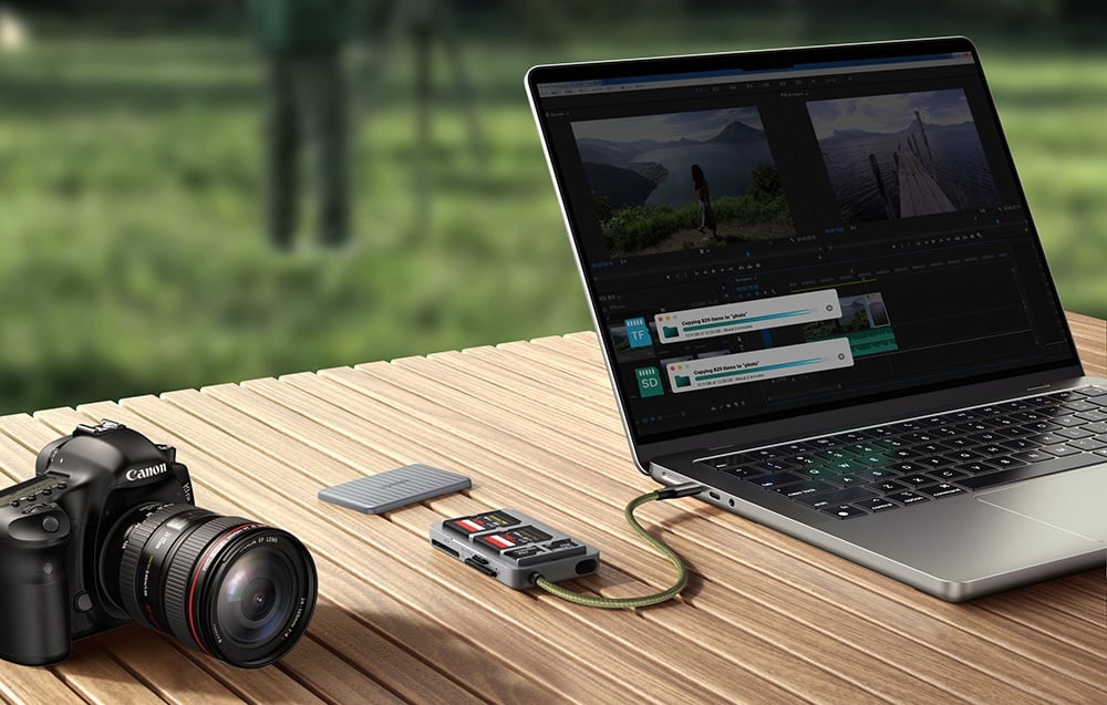 USB-C kártyaolvasó Ugreen CM868 2xSD 1xTF 170Mbps (szürke) 6