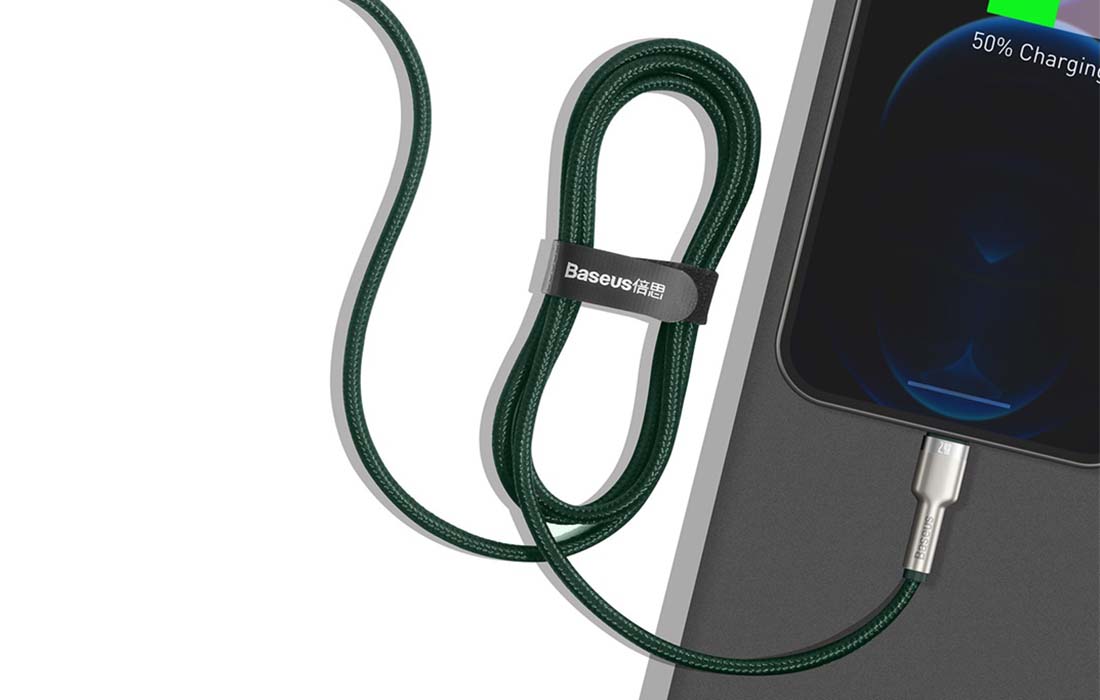 USB-kábel Lightning Baseus Cafule-hez, 2,4A, 1m (zöld) 2
